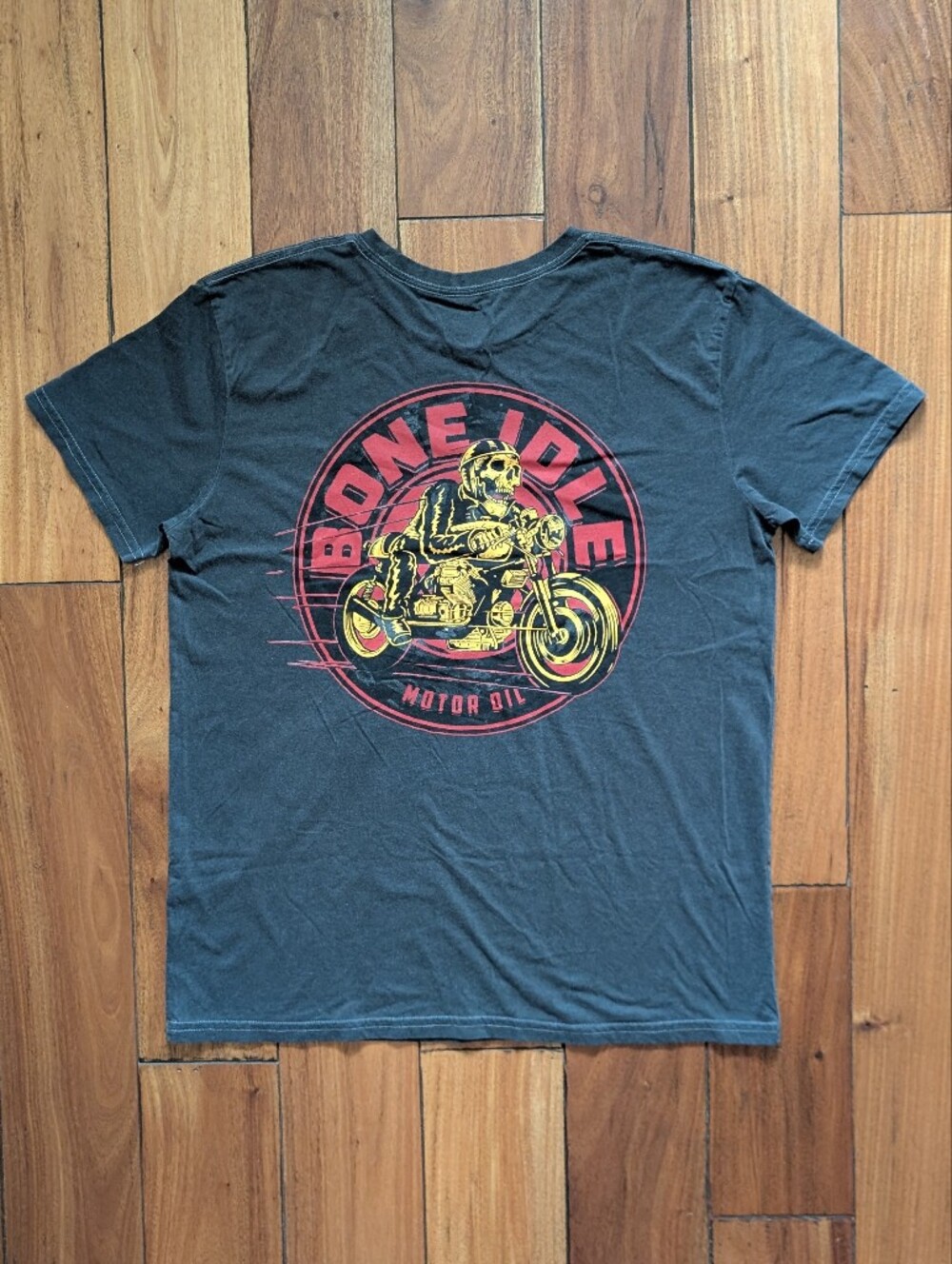 Bone Idle Motor Oil Biker T-shirt (L)